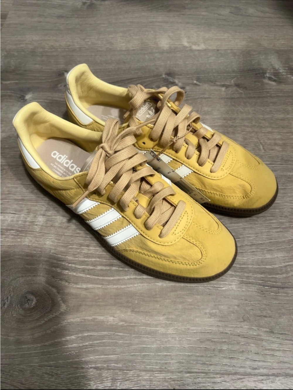 adidas Yellow and White Classic Low-Top Sneakers
